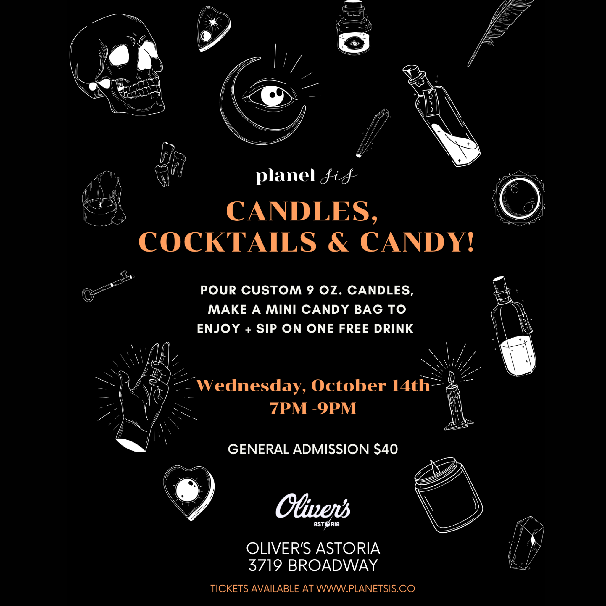 Oliver's Astoria X Planet Sis Candle Making Spooky Night