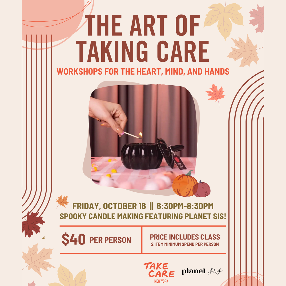 Take Care NYC X Planet Sis Candle Making Event Planet Sis