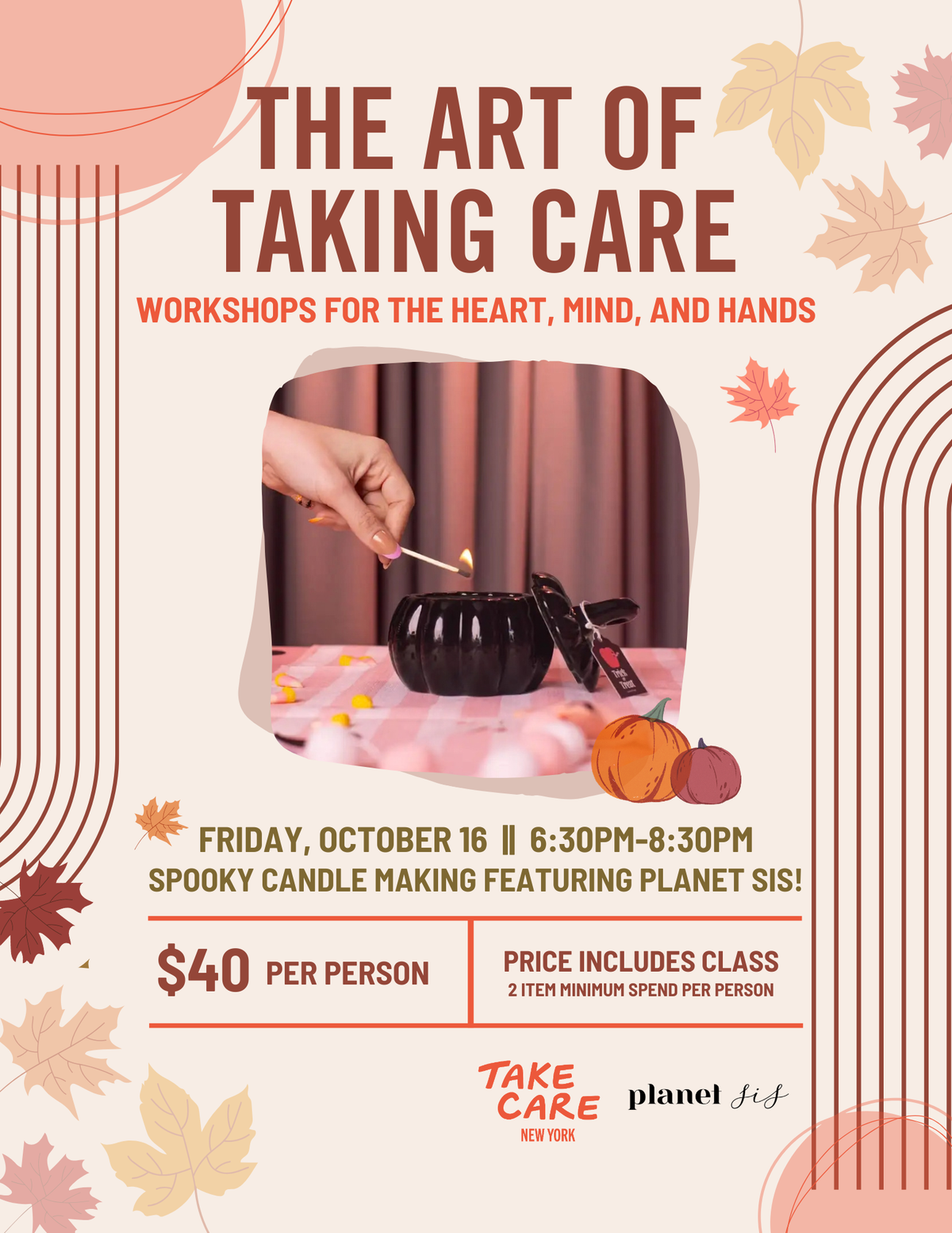 Take Care NYC X Planet Sis Candle Making Event Planet Sis