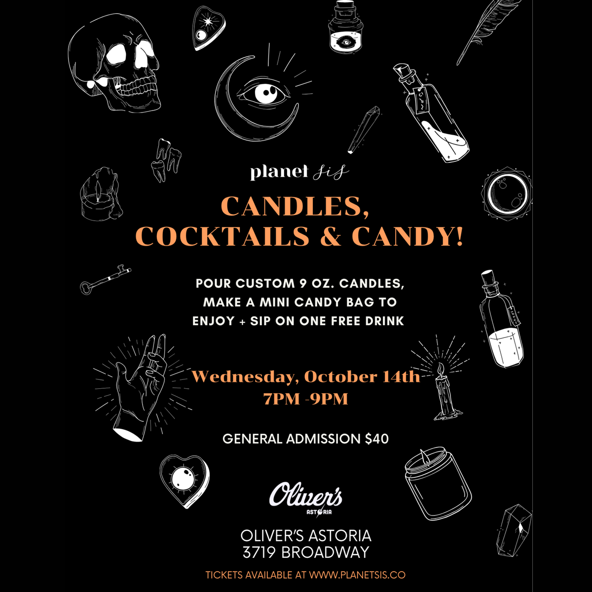 Oliver's Astoria X Planet Sis Candle Making Game Night Planet Sis