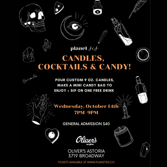 Oliver's Astoria X Planet Sis Candle Making Game Night Planet Sis